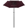 Voir la diapositive 2 : VIDAXL Parasol de jardin a 3 niveaux mat en aluminium rouge bordeaux