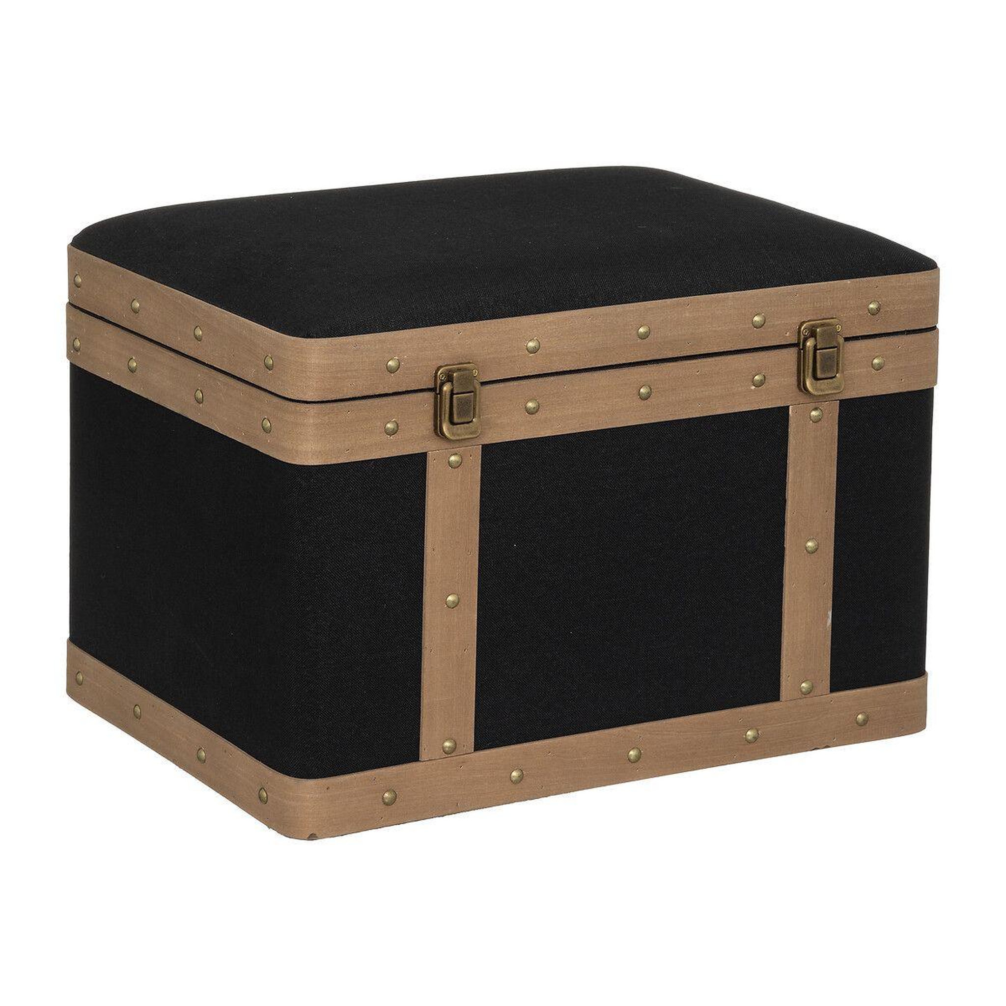 Voir la diapositive 2 : ATMOSPHERA Lot de 3 Malles Vintage  Norah  50cm Noir