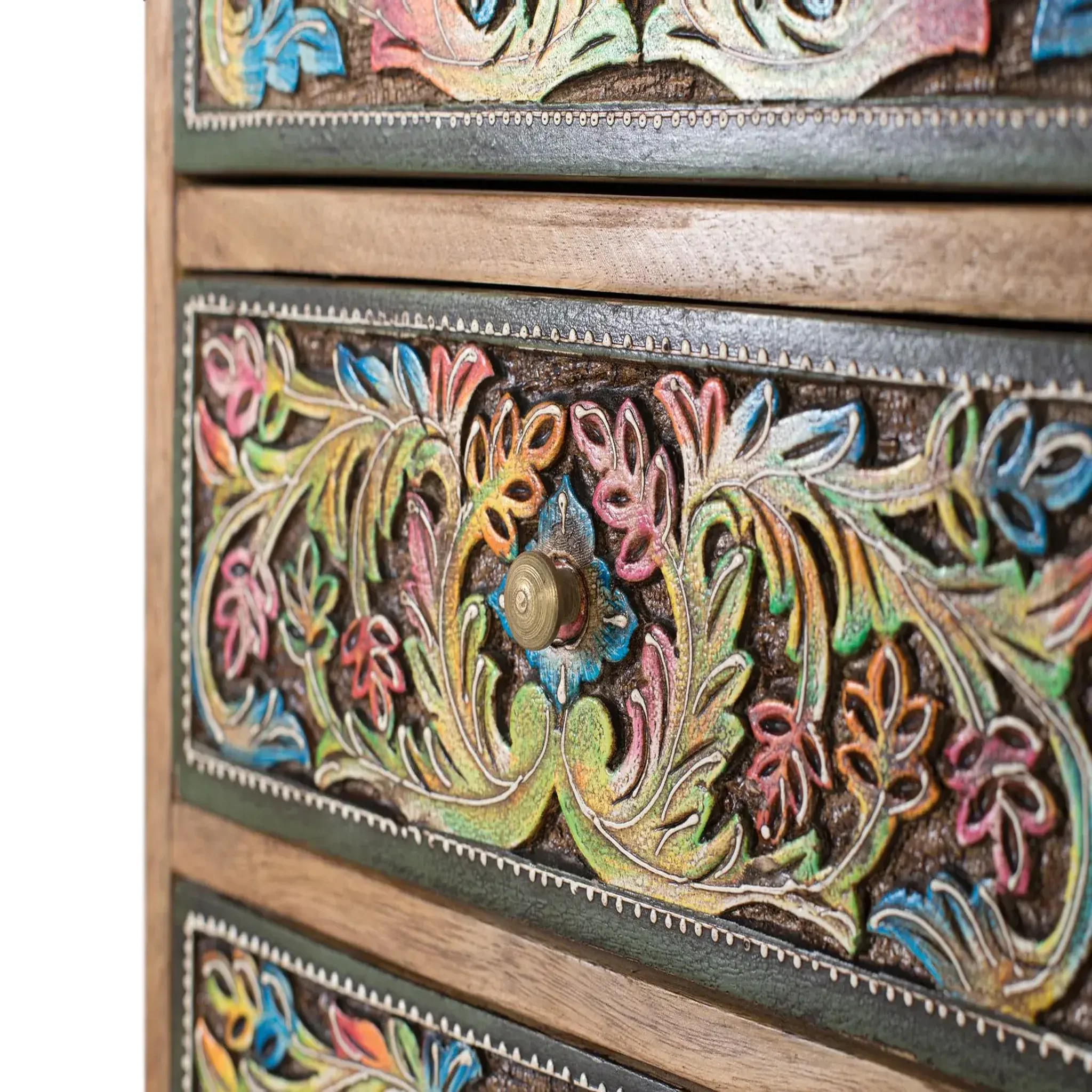 Voir la diapositive 4 : GINER Y COLOMER SL Commode en bois de manguier 70 cm style ethnique