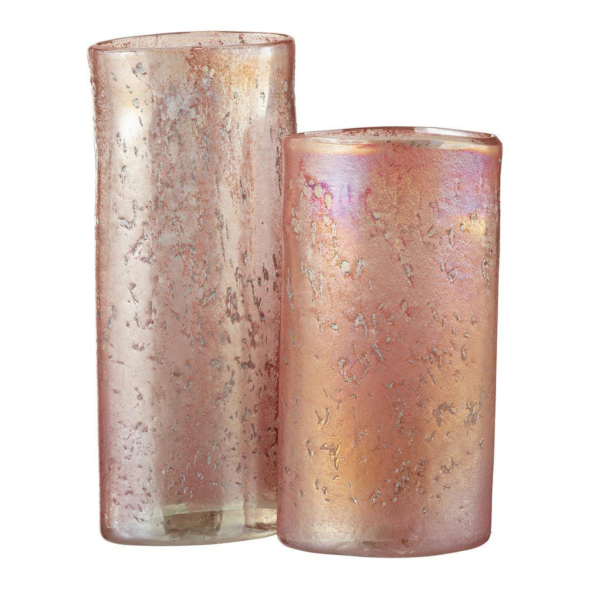 Voir la diapositive 2 : J-LINE Vase déco en verre  lizzie  25cm rose