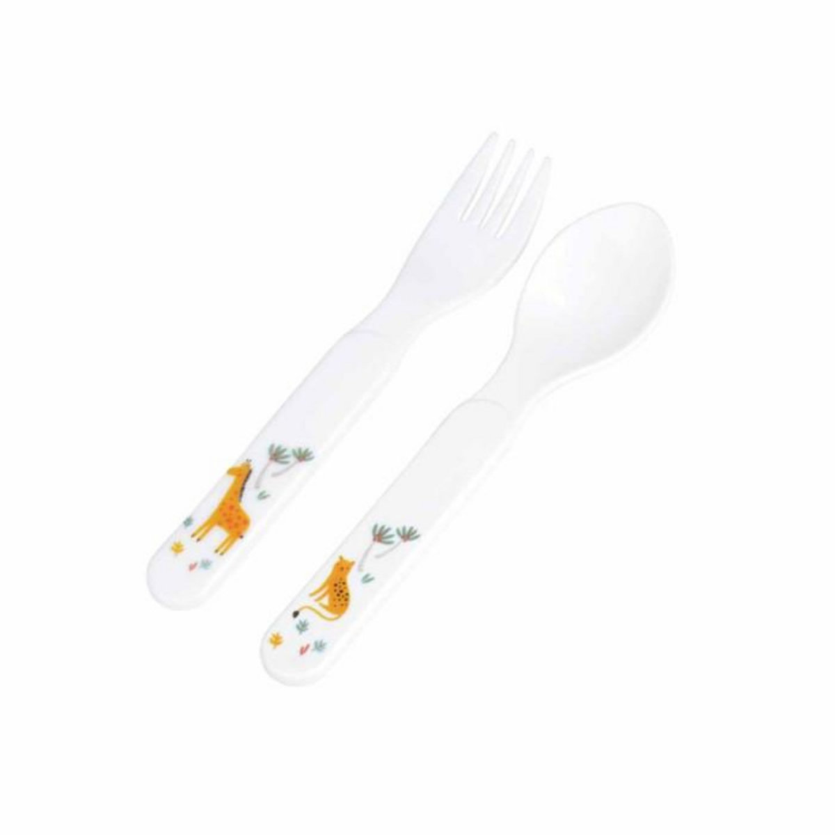 Paris Prix Lot de 2 Couverts Bébé  Sweet Savane  Blanc