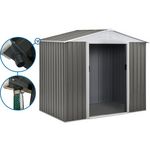 Habitat et Jardin Abri jardin métal  Dallas   - 5,29 m² avec gouttière - Taupe