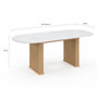 Voir la diapositive 5 : ID MARKET Table à manger extensible ovale JULIETTE 6-10 personnes pieds effet lattes et plateau effet marbre ALASKA 160-200 cm