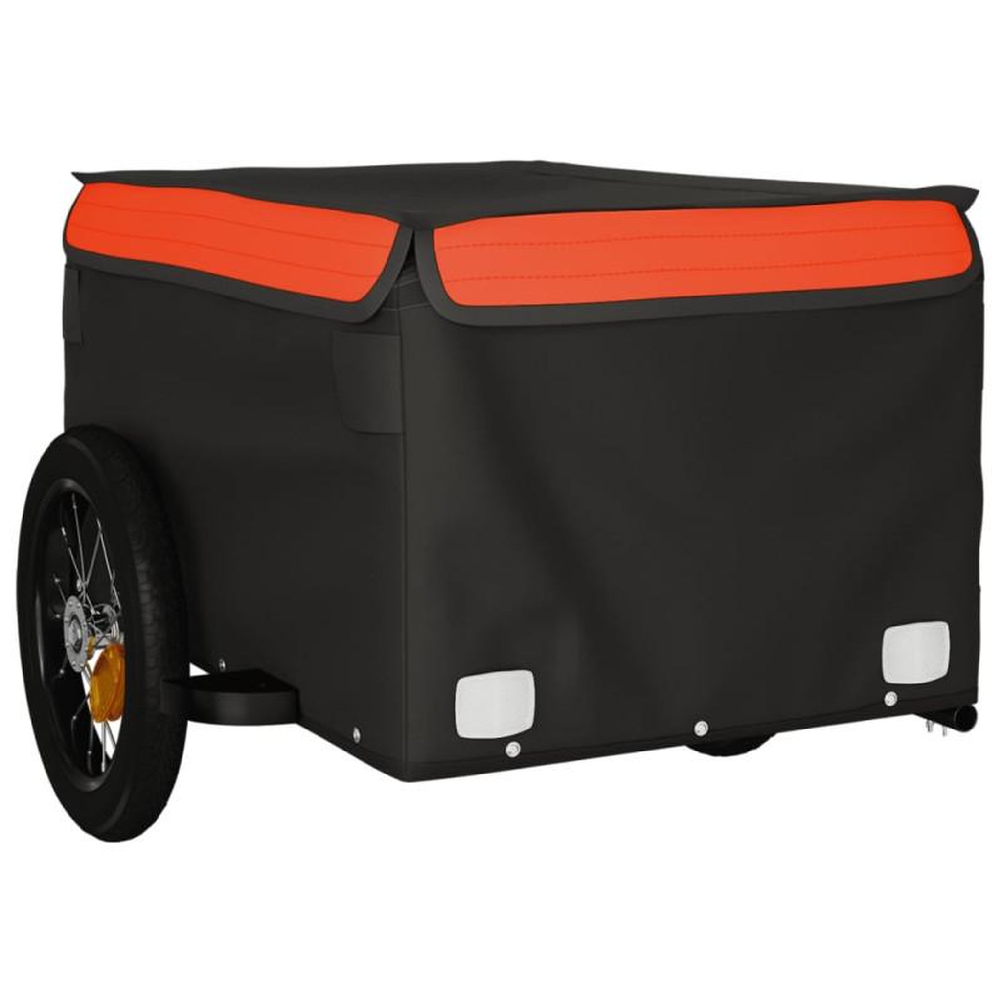 Voir la diapositive 4 : VIDAXL Remorque de vélo noir et orange 30 kg fer