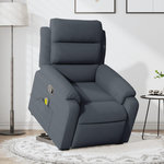VIDAXL Fauteuil de massage inclinable Gris fonce Velours