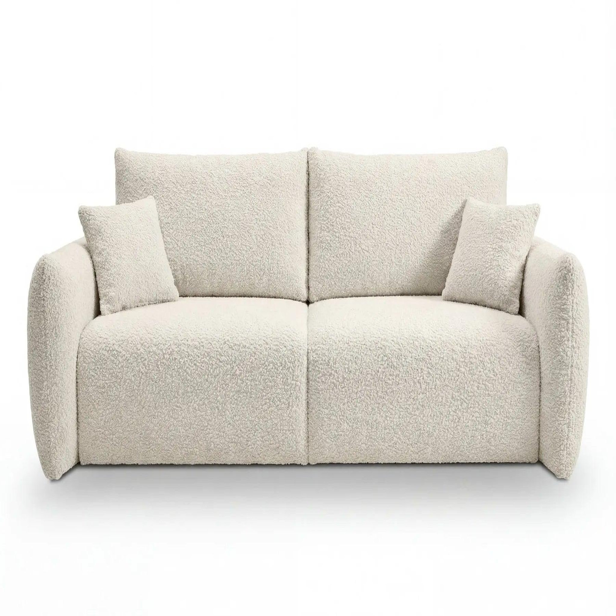 CASANOVA PARIS Elio - canapé convertible tissu bouclette. Coloris disponibles : Vert, Gris, Orange, Beige, Bleu