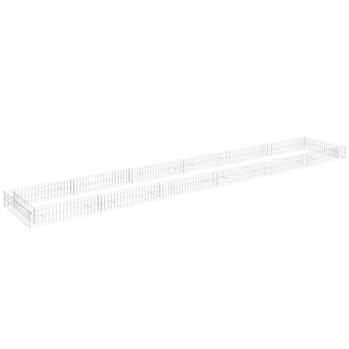 VIDAXL Lit sureleve a gabion Acier galvanise 600x100x20 cm