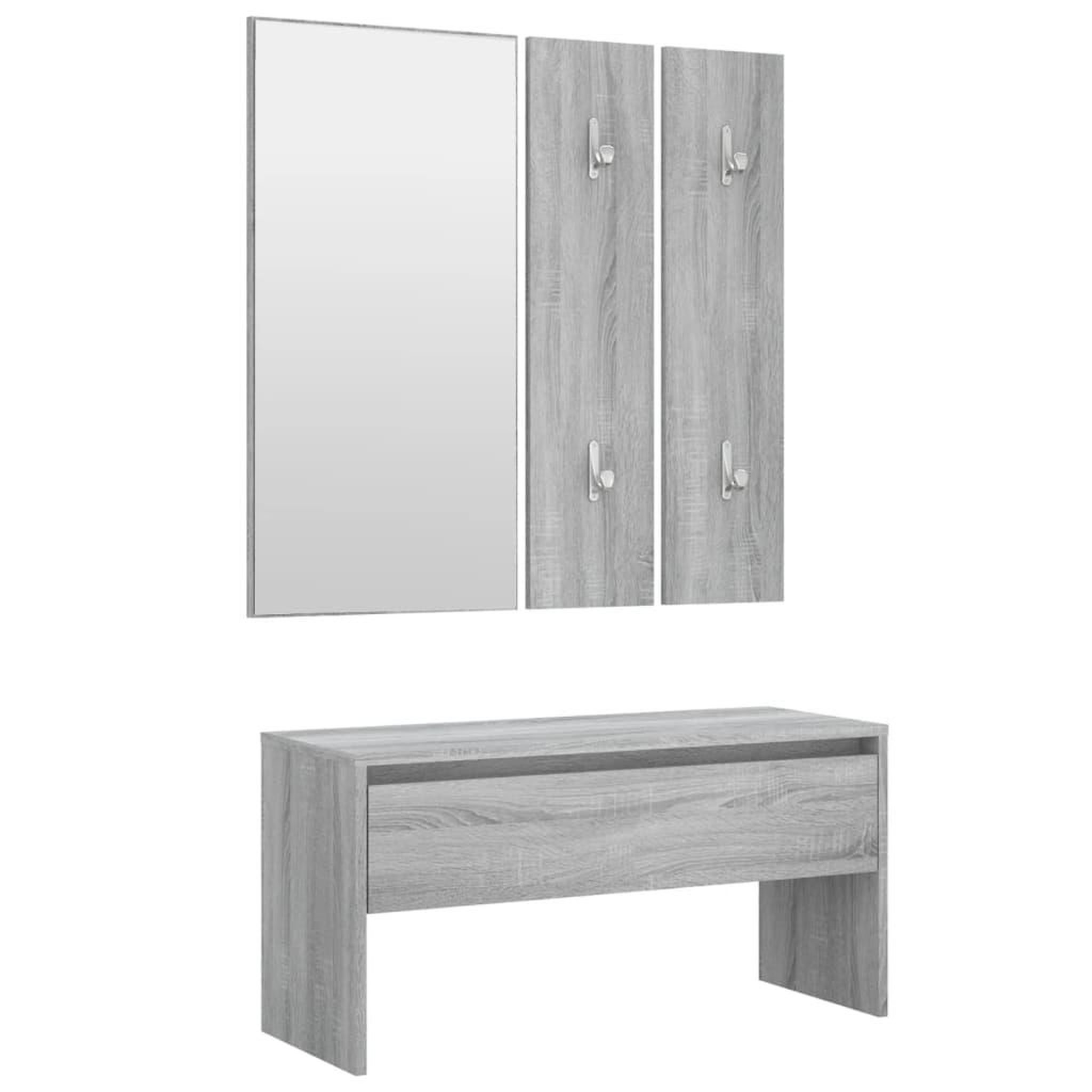 Voir la diapositive 2 : VIDAXL Ensemble de meubles de couloir Sonoma gris Bois d'ingenierie