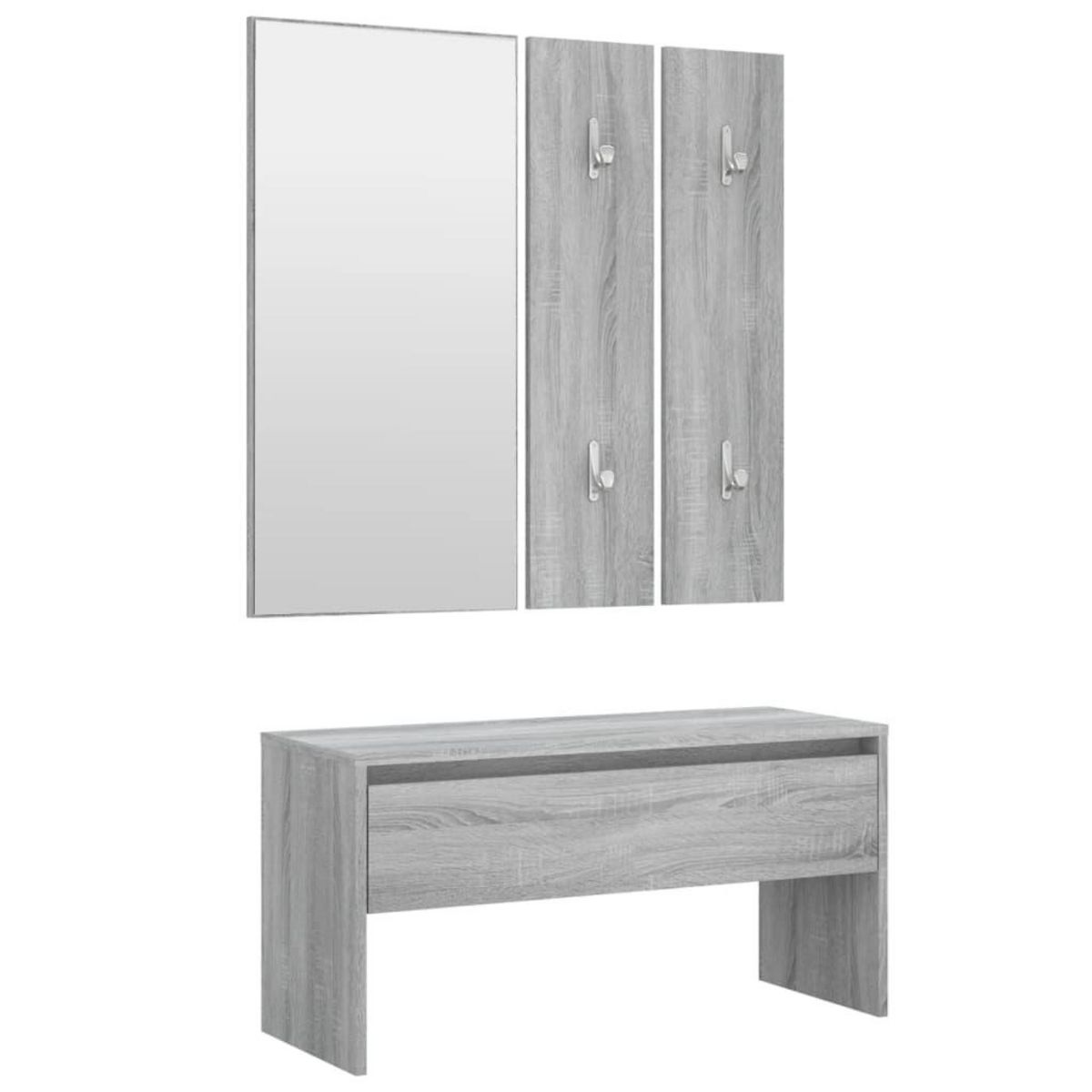 VIDAXL Ensemble de meubles de couloir Sonoma gris Bois d'ingenierie