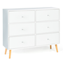 Voir la diapositive 1 : ID MARKET Commode 6 tiroirs EMMIE 110 cm scandinave blanc