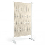 ID MARKET Paravent extérieur claustra décoratif 80 x 150 cm sangles beige et métal blanc