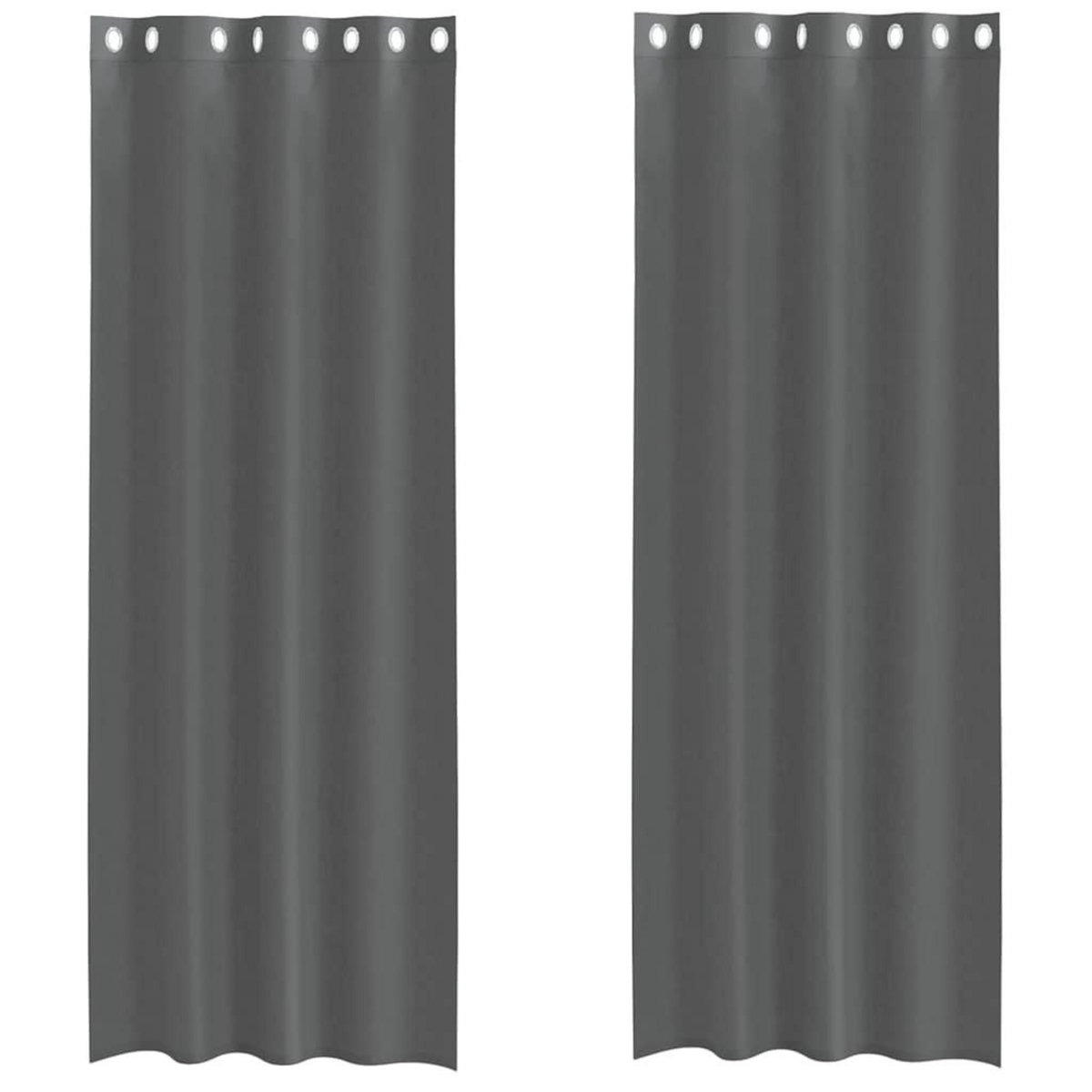 VIDAXL Rideaux en voile avec œillets 2 pcs gris fonce 140x260 cm