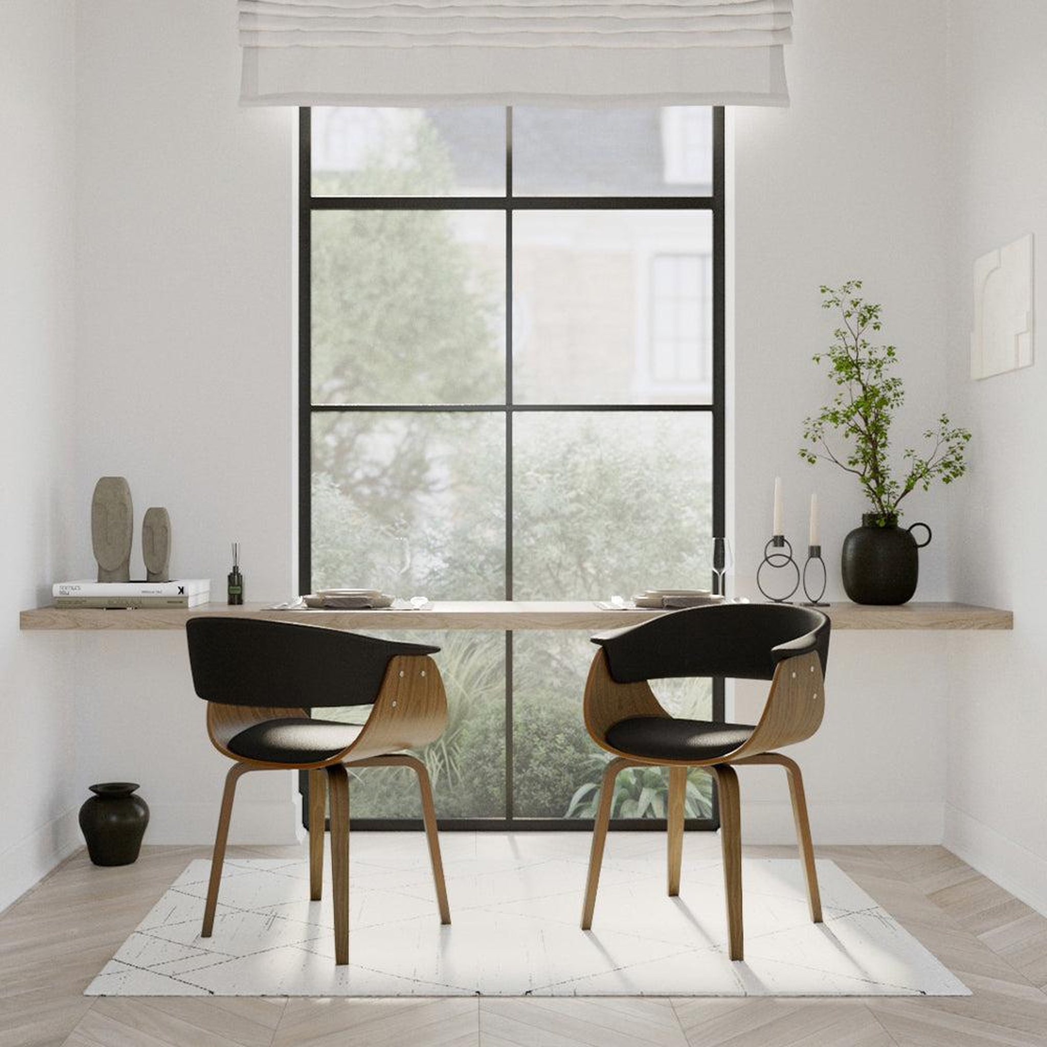 Voir la diapositive 5 : MAISON PAVANE Chaise en cuir synthétique noir-piada