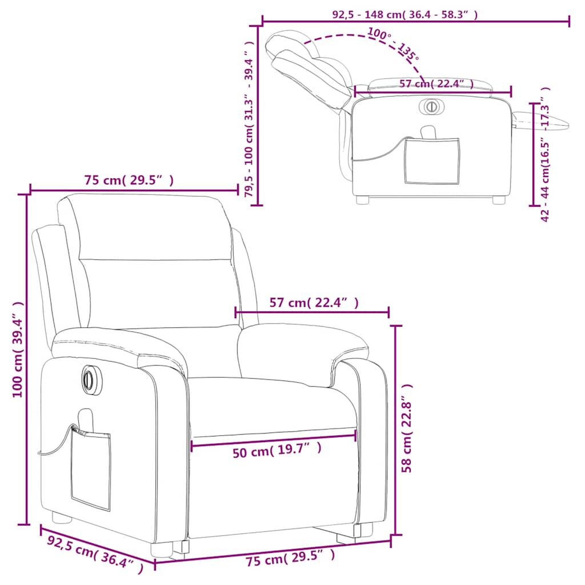 Voir la diapositive 6 : VIDAXL Fauteuil inclinable de massage electrique bleu velours