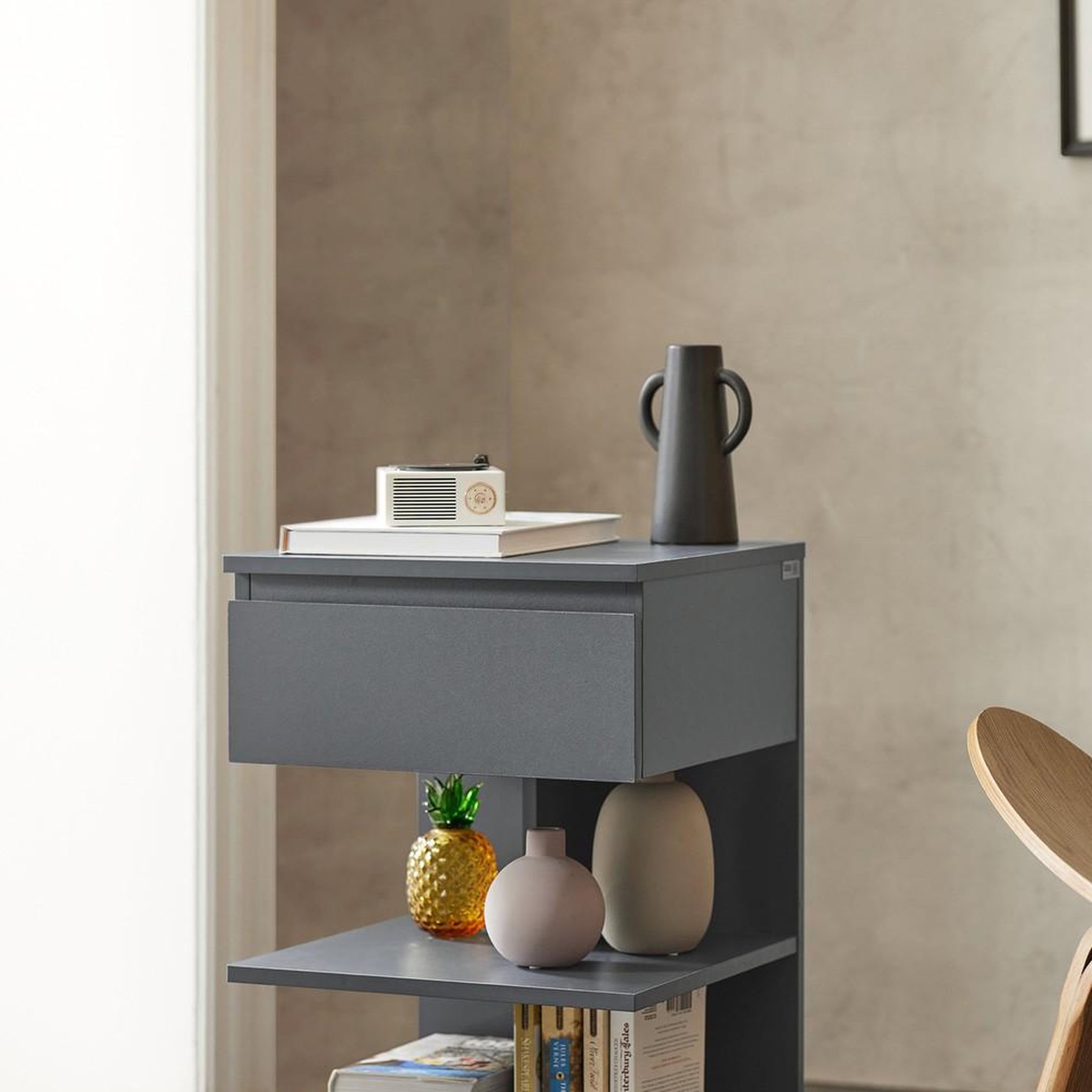 Voir la diapositive 6 : SOBUY SoBuy - Table De Chevet à un tiroir - Moderne - FBT49