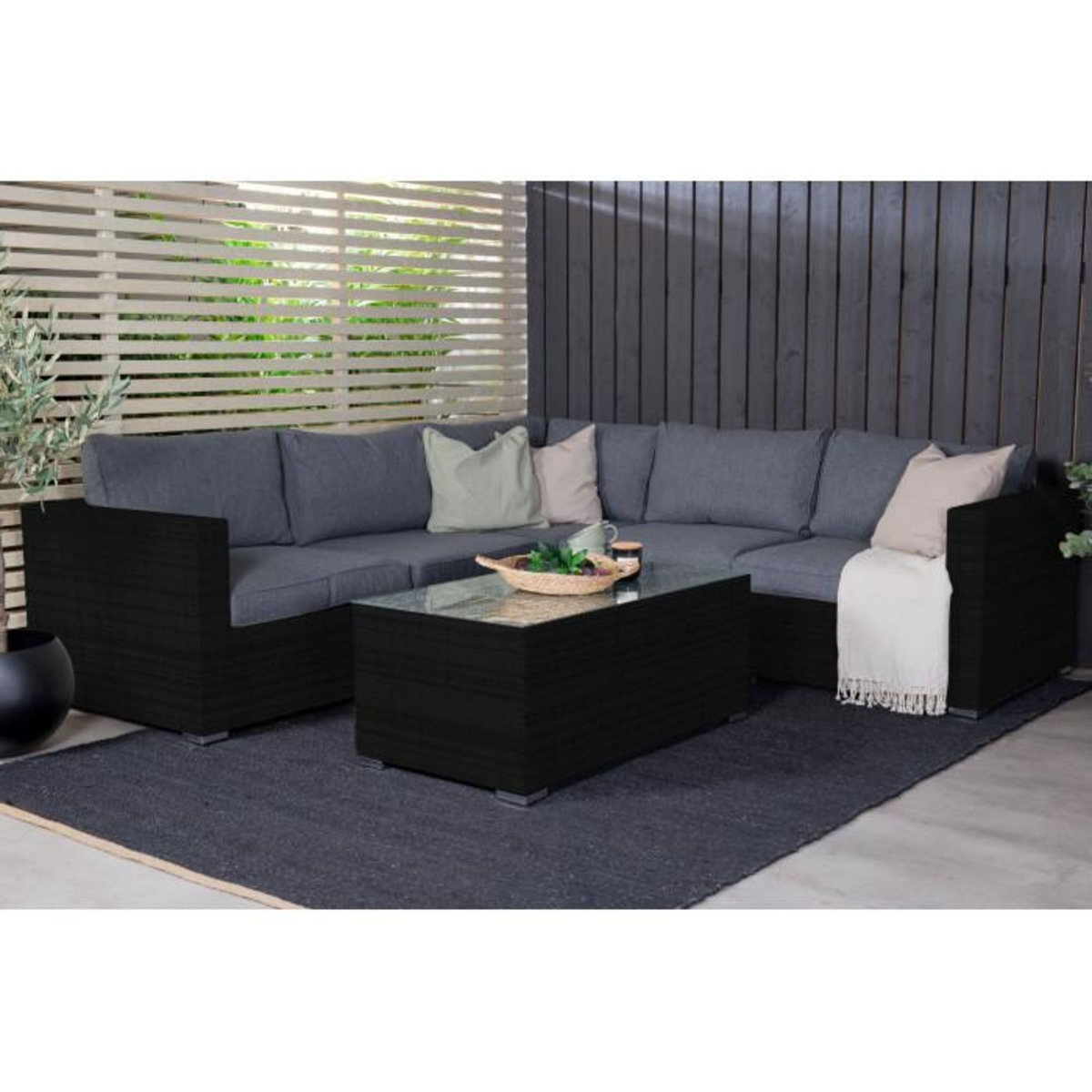 Paris Prix Salon d'Angle de Jardin  Amazona  237cm Noir