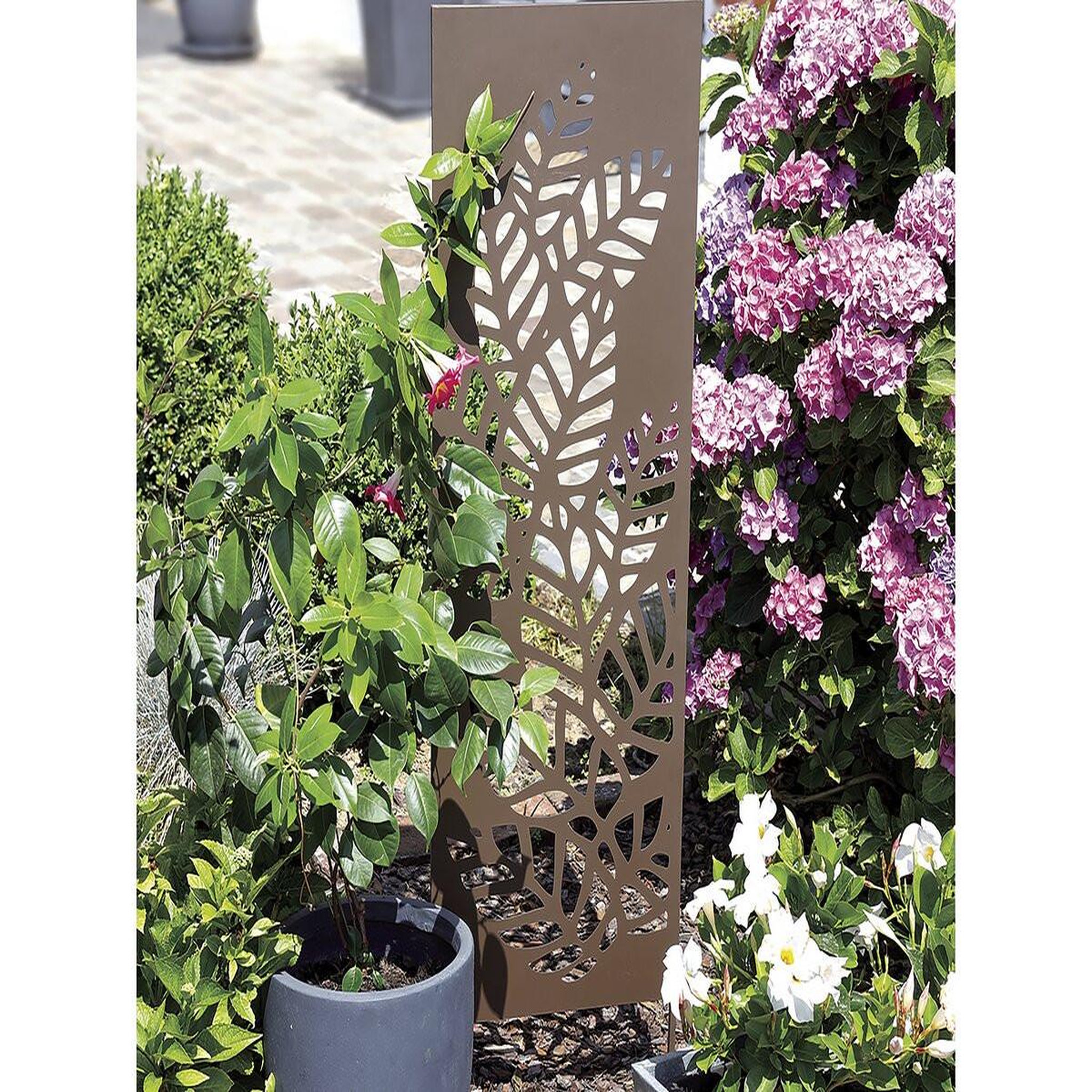 Voir la diapositive 2 : Nortene Trellis métal décoratif à planter ATHEA - 0,33 x 1,20 m - Brun