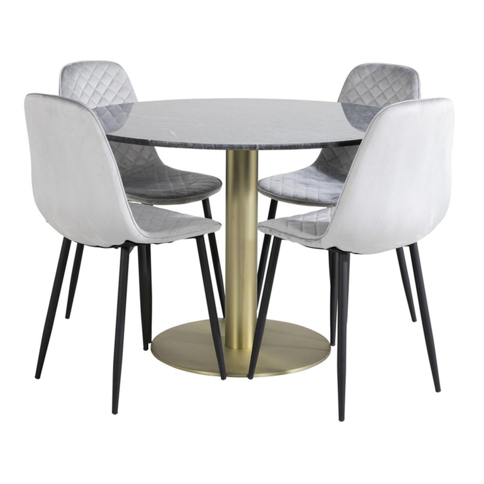 Paris Prix Ensemble table à manger & 4 chaises design  estelle ii & polar i  106cm gris foncé & gris