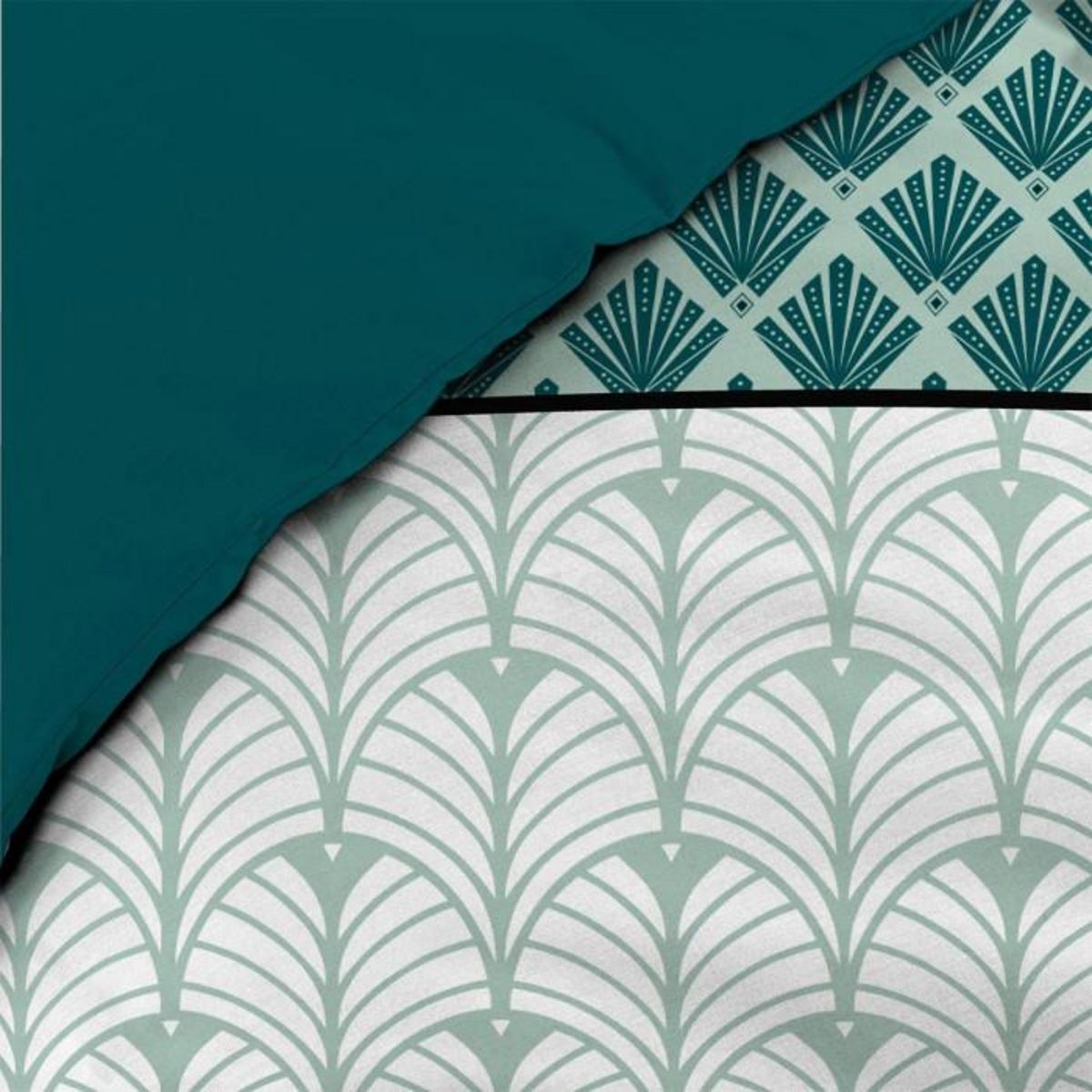 Paris Prix Parure de Lit 3 Pièces  Stria  240x220cm Émeraude