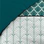 Voir la diapositive 4 : Paris Prix Parure de Lit 3 Pièces  Stria  240x220cm Émeraude