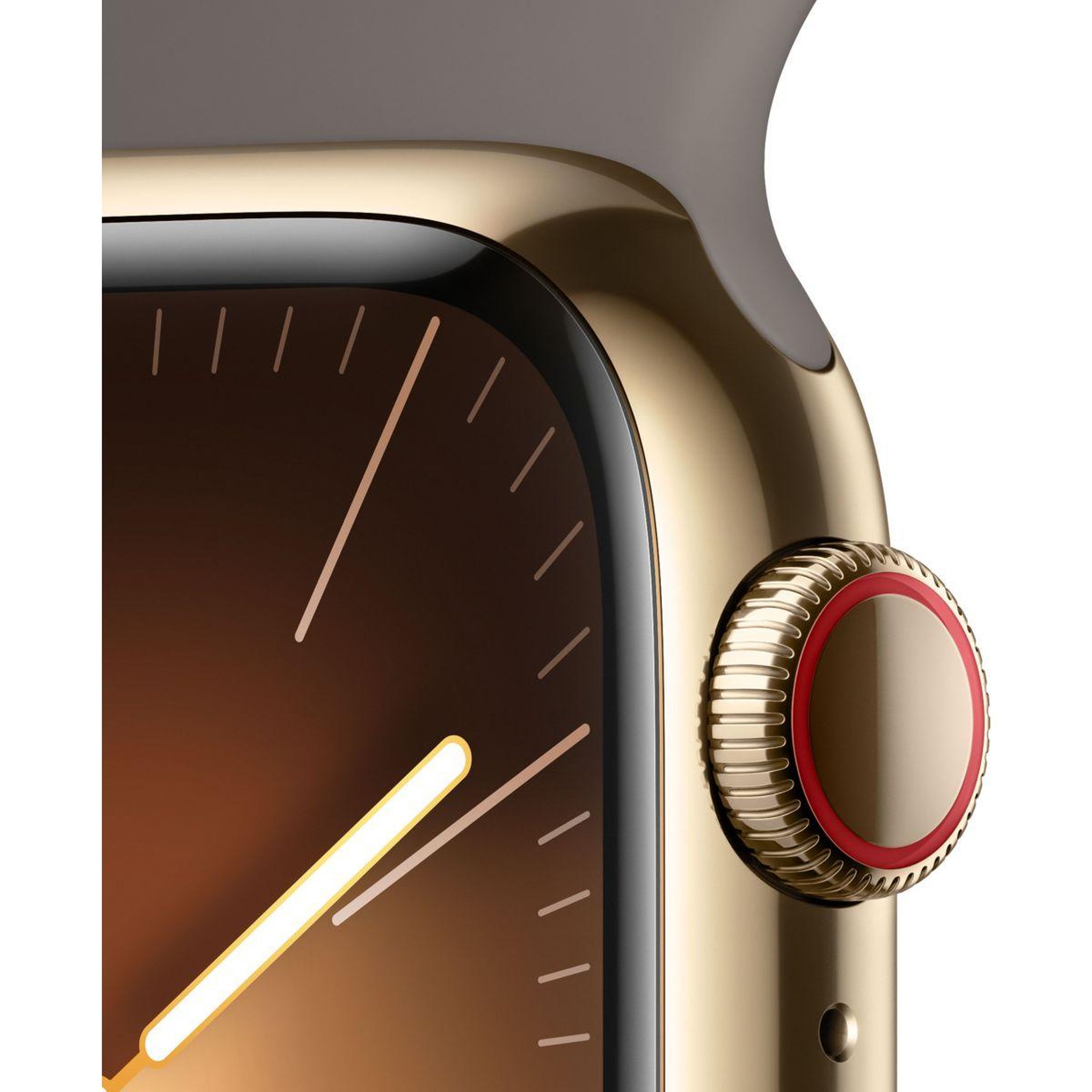 Voir la diapositive 3 : APPLE Montre connectée Serie 9 Cellular 41mm Acier/Or Argile S/M