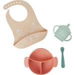 BABYMOOV Kit  repas LEARN'ISY 4 pièces. Coloris disponibles : Orange, Bleu