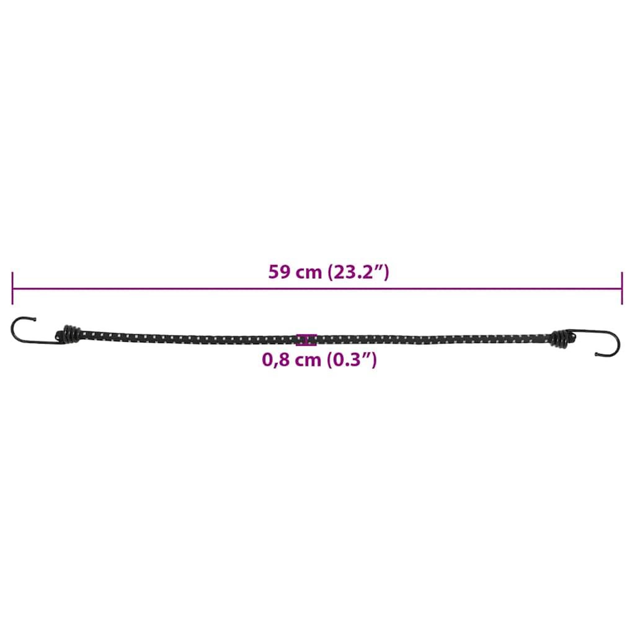 Voir la diapositive 6 : VIDAXL Cordes elastiques avec bandes reflechissantes et crochets 50pcs