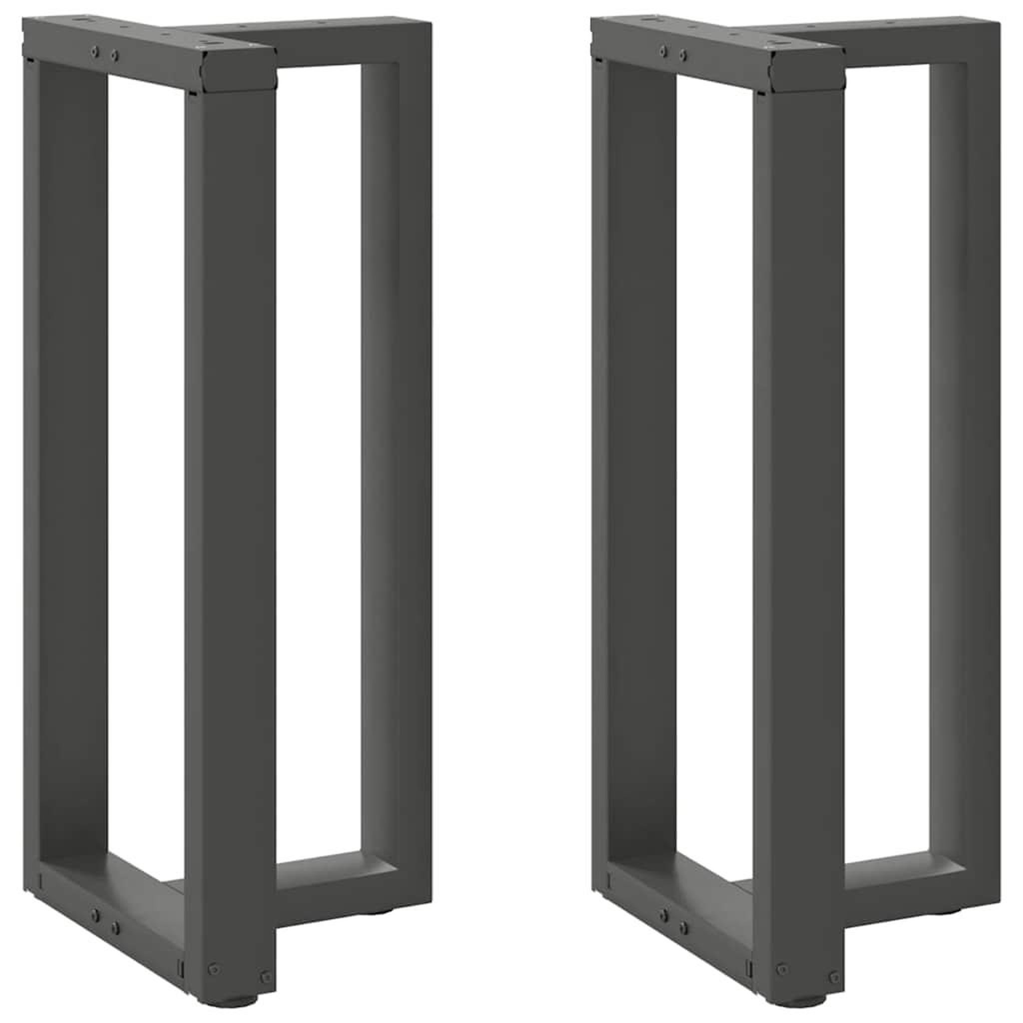 Voir la diapositive 2 : VIDAXL Pieds de table de bar forme de T 2 pcs anthracite acier