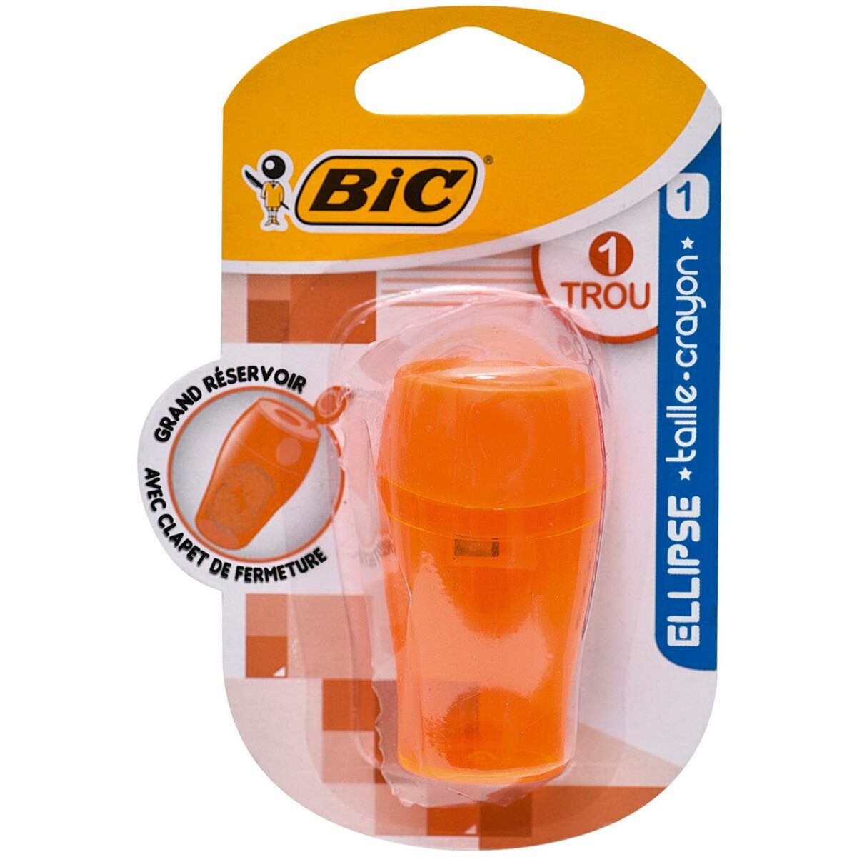 BIC  Taille-crayons avec réservoir Ellipse 1 trou Orange