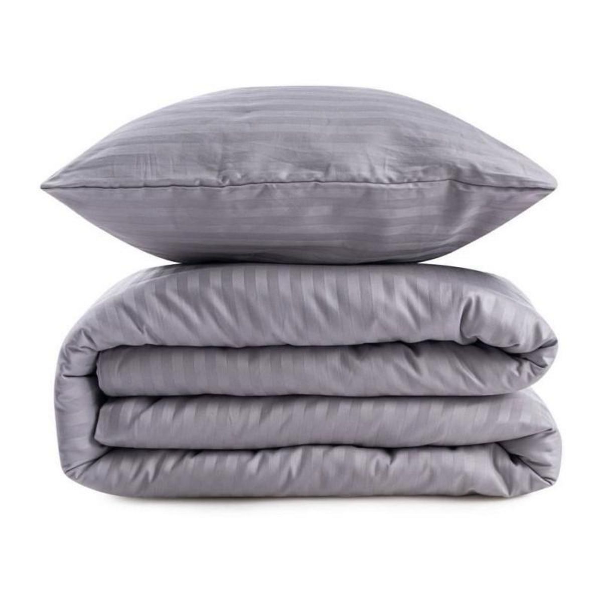 GENERIQUE Parure de lit - 1 housse de couette 220 x 240 cm + 2 taies d'oreiller 60 x 60 cm - 80% coton, 20% polyester - Gris