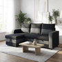 Voir la diapositive 2 : Habitat et Jardin Canapé d'angle réversible/convertible en tissu  Victor  - 3 places - Noir