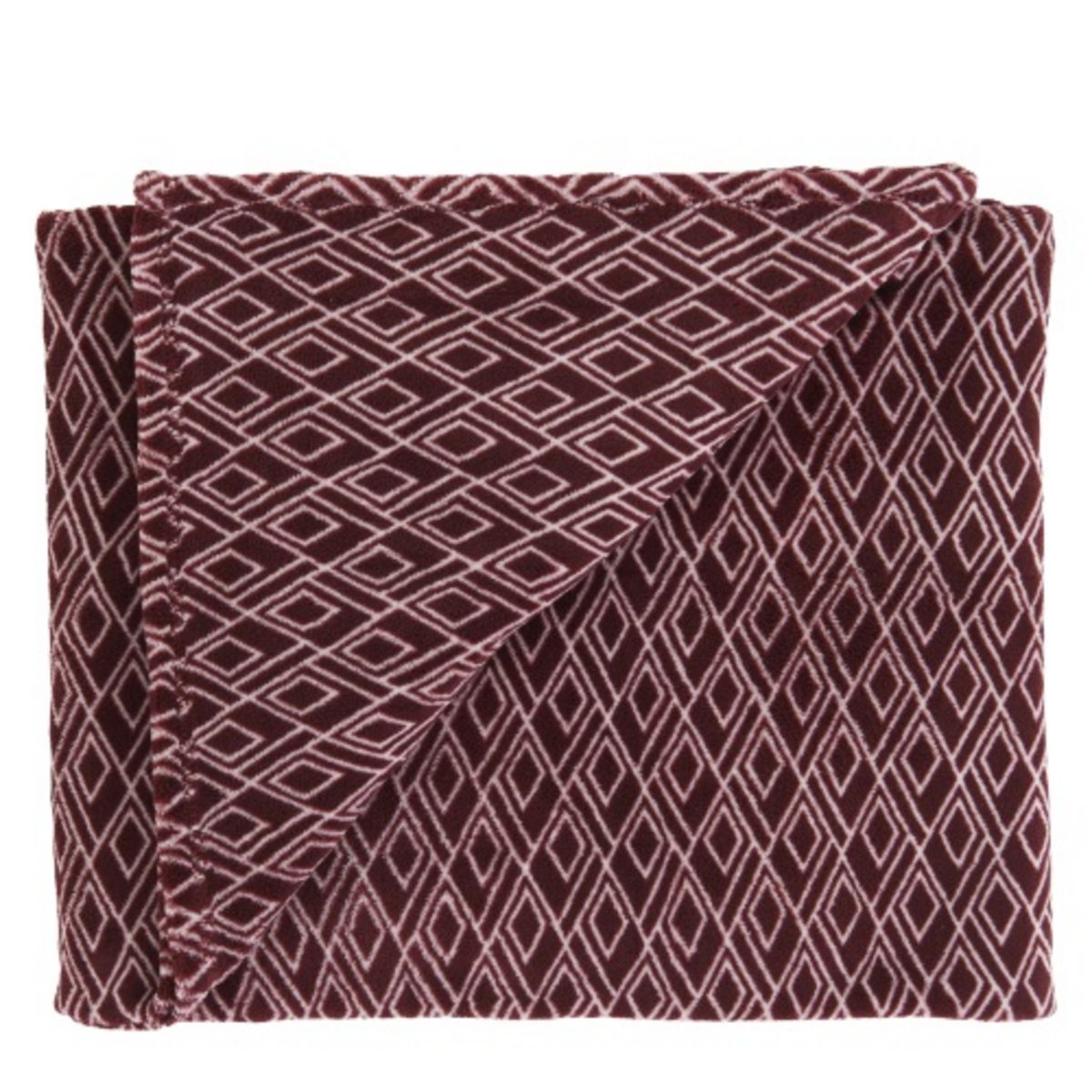 Plaid coral fantaisie motifs losanges VILLADECO ZAHAR