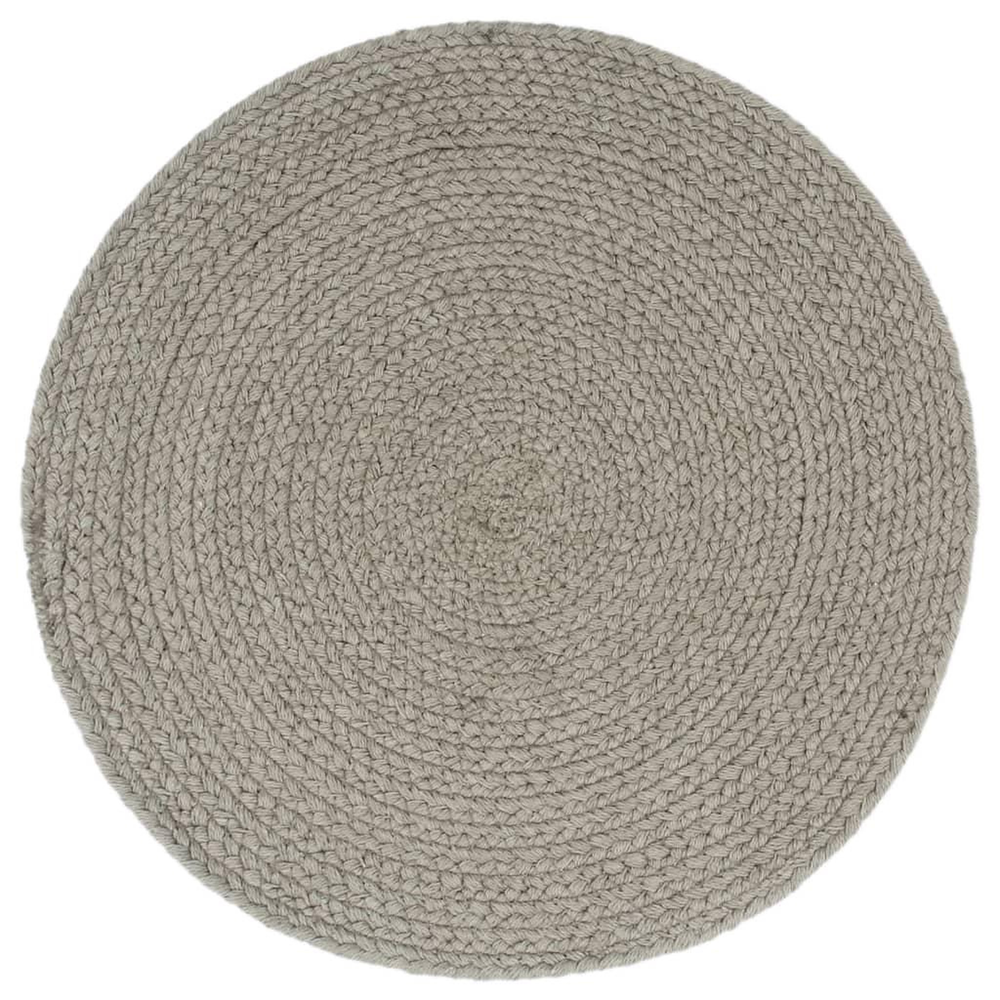 Voir la diapositive 2 : VIDAXL Napperons 4 pcs Gris Plain 38 cm Rond Coton
