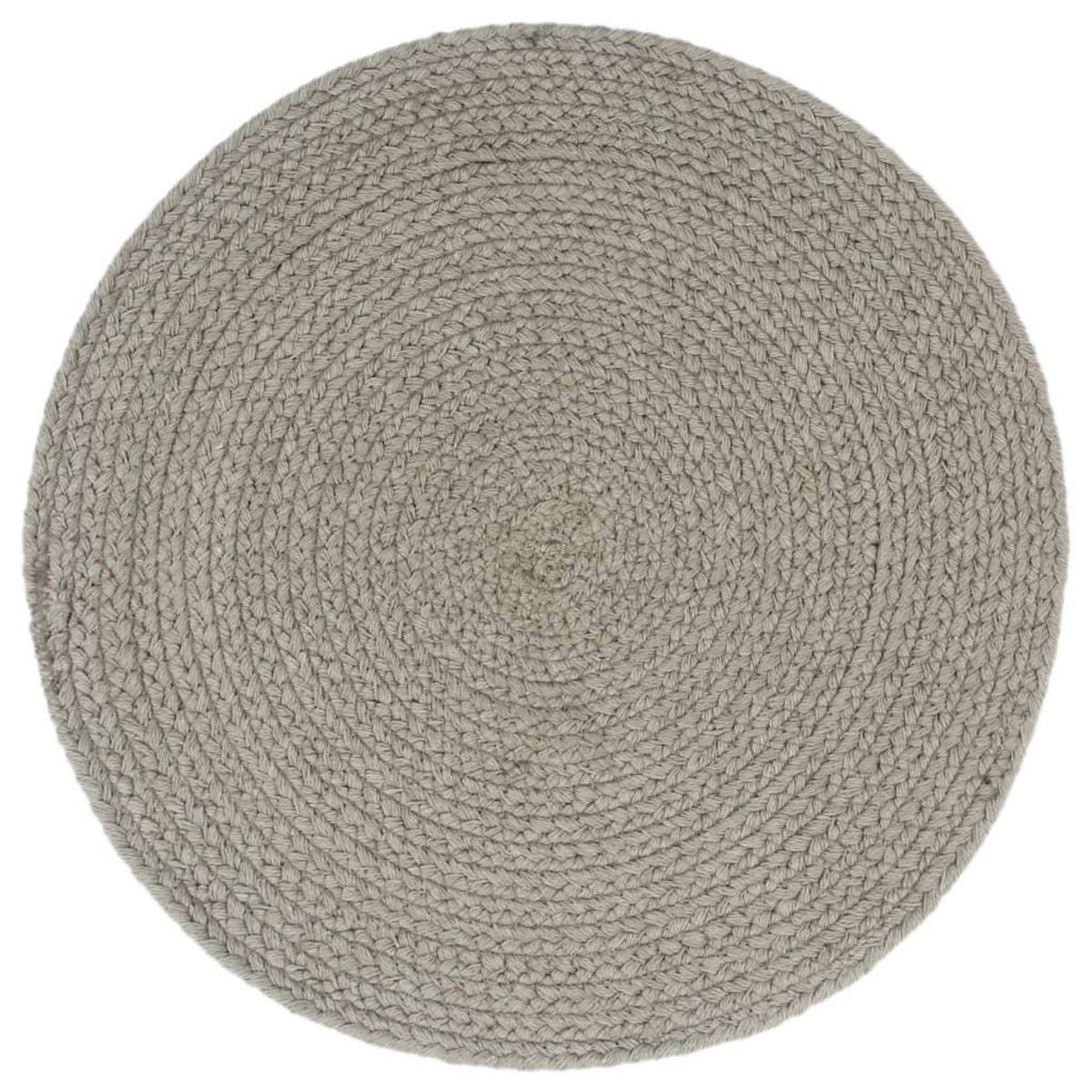 VIDAXL Napperons 4 pcs Gris Plain 38 cm Rond Coton