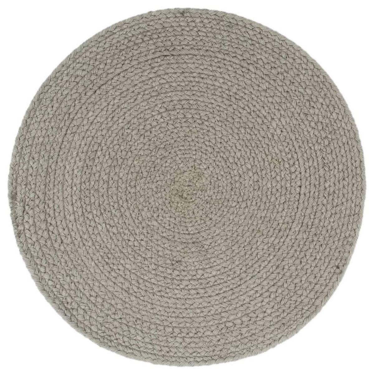 VIDAXL Napperons 4 pcs Gris Plain 38 cm Rond Coton