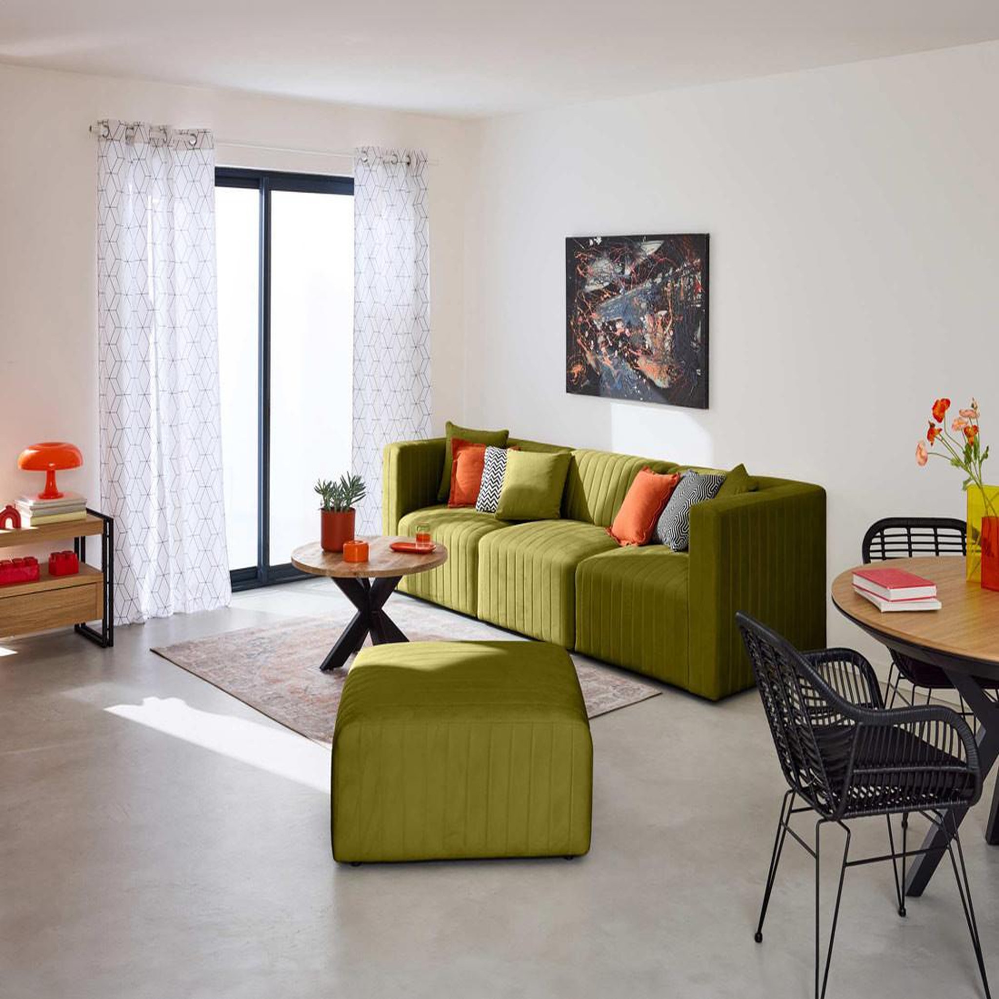 Voir la diapositive 2 : BEST MOBILIER Nova - canapé modulable 3 places - en velours