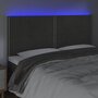 Voir la diapositive 3 : VIDAXL Tete de lit a LED Gris fonce 160x5x118/128 cm Velours
