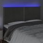 Voir la diapositive 3 : VIDAXL Tete de lit a LED Gris fonce 160x5x118/128 cm Velours