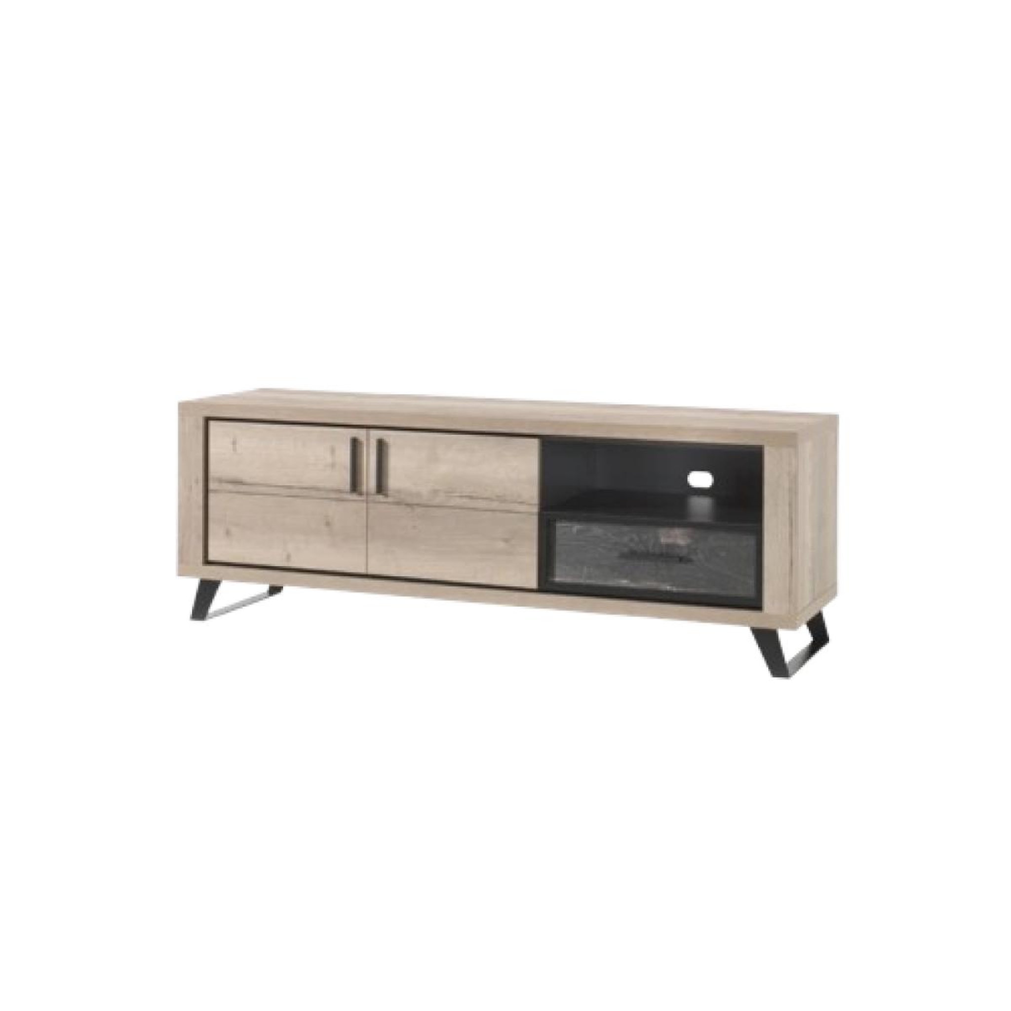 JLC KREATION Meuble tv contemporain 2 portes 1 tiroir 180 cm + led pero