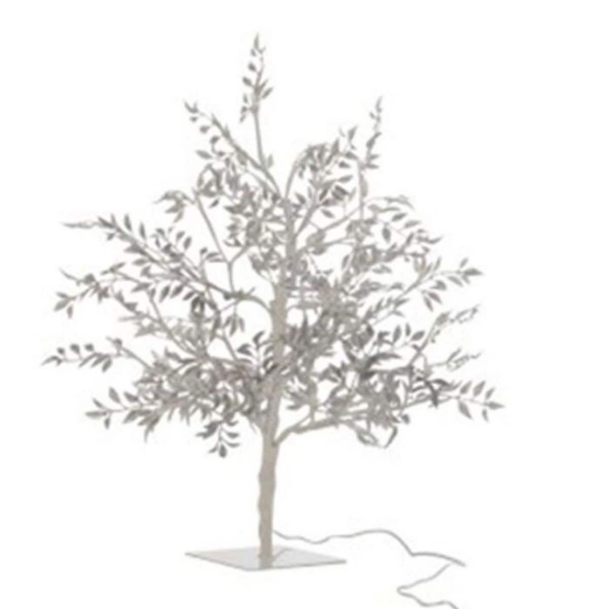 Paris Prix Statue Déco à LED  Arbre Feuilles  56cm Argent