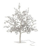 Paris Prix Statue Déco à LED  Arbre Feuilles  56cm Argent