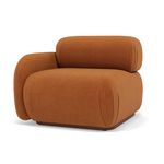 LISA DESIGN Penelope - module d'assise gauche en velours texturé. Coloris disponibles : Noir, Bleu, Beige, Gris, Orange