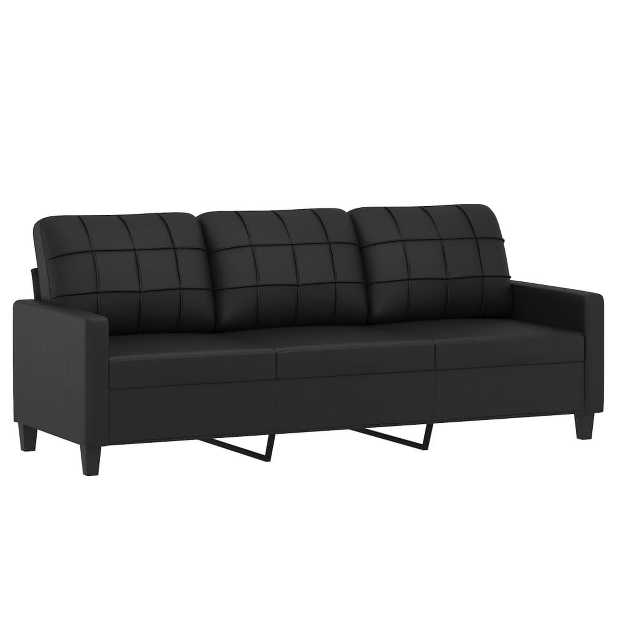 Voir la diapositive 4 : VIDAXL Ensemble de canapes 2 pcs avec coussins Noir Similicuir