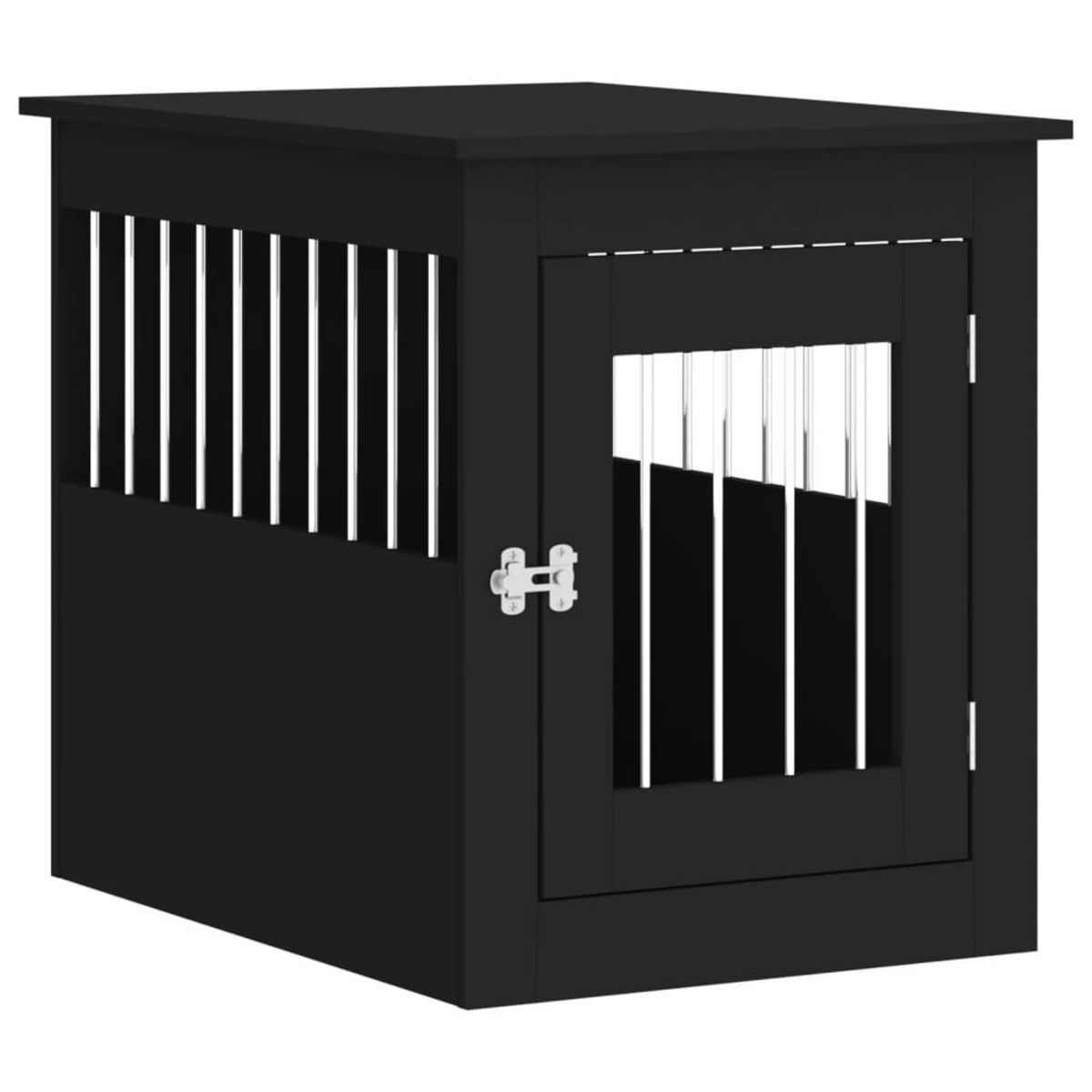 VIDAXL Meuble de cage pour chiens noir 55x75x65 cm bois d'ingenierie