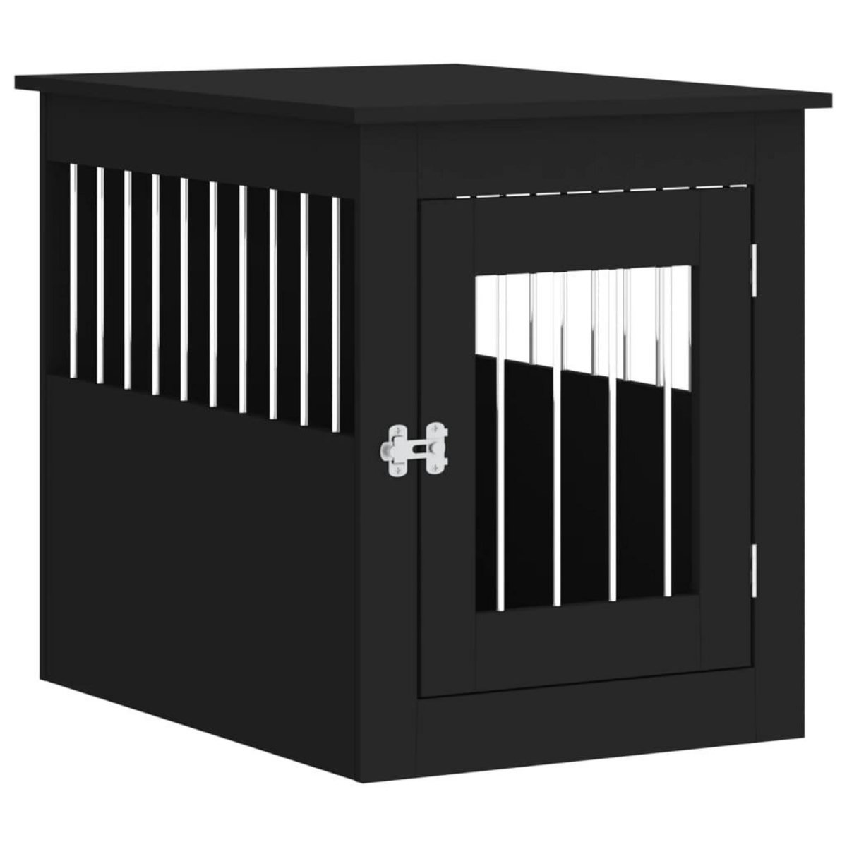VIDAXL Meuble de cage pour chiens noir 55x75x65 cm bois d'ingenierie