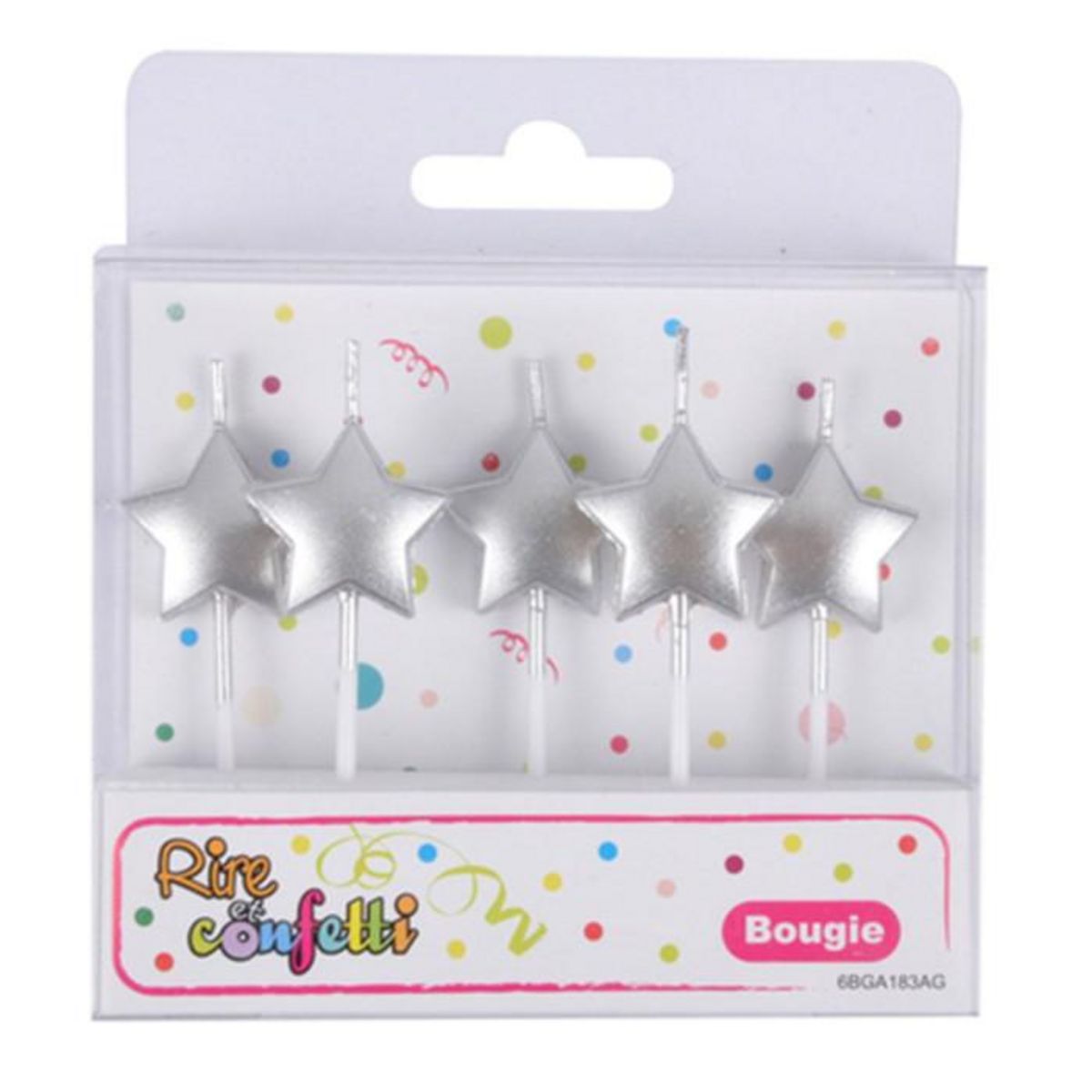 Paris Prix Lot de 5 Bougies 3D  Étoile  7cm Argent