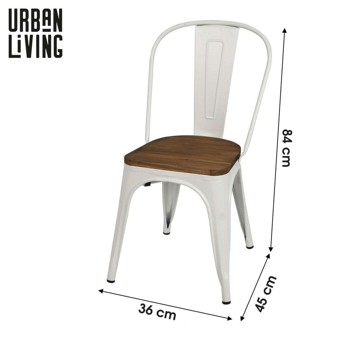 DIVERS Lot de 4 chaises vintage Liv H84 cm - Blanc