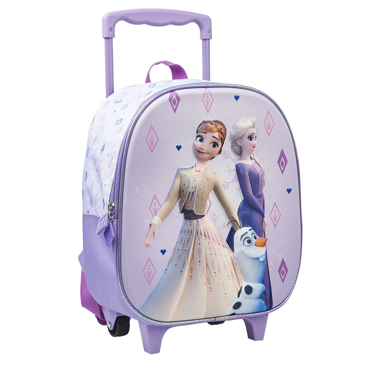 DISNEY Sac maternelle à roulettes violet REINE DES NEIGES