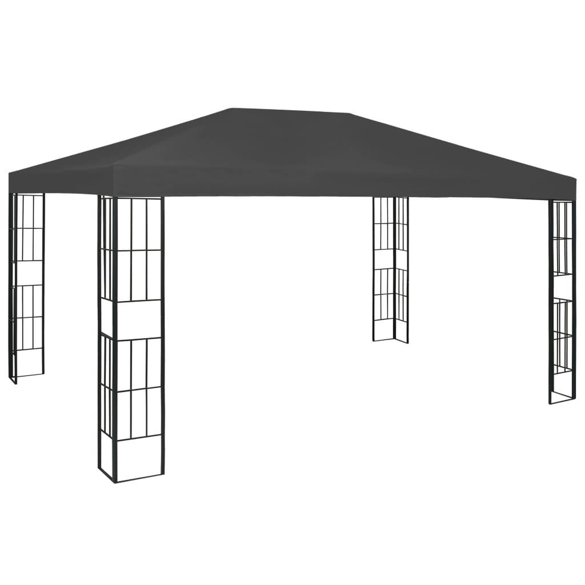 Voir la diapositive 3 : VIDAXL Tonnelle avec guirlande lumineuse a led 3x4 m anthracite