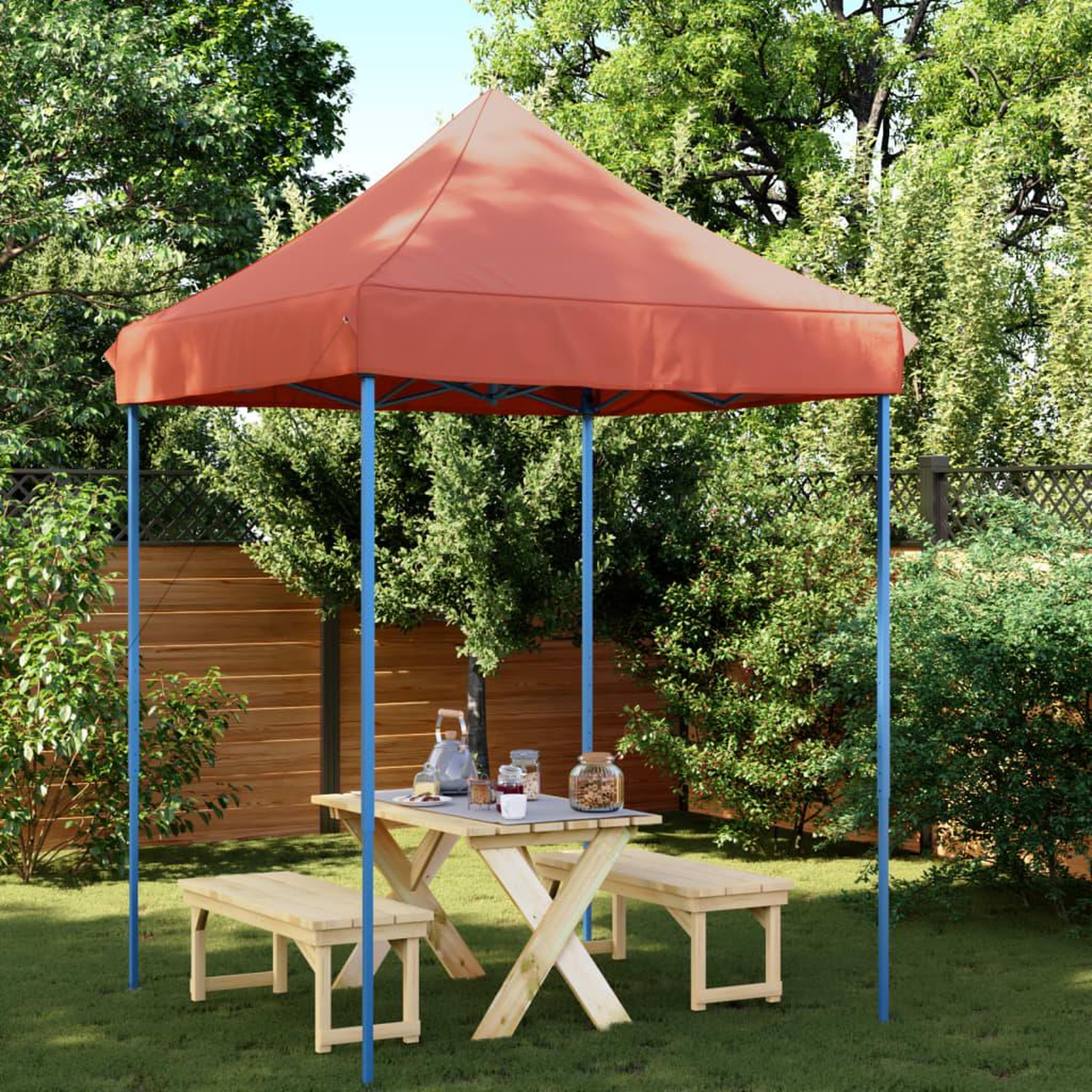 VIDAXL Tente reception pliable escamotable terre cuite 200x200x306 cm